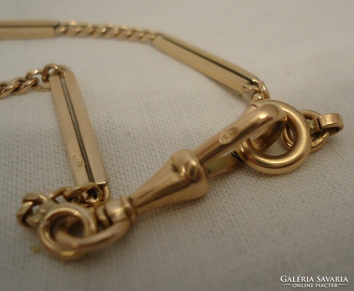 Antique gold hallmark master marked pocket watch chain