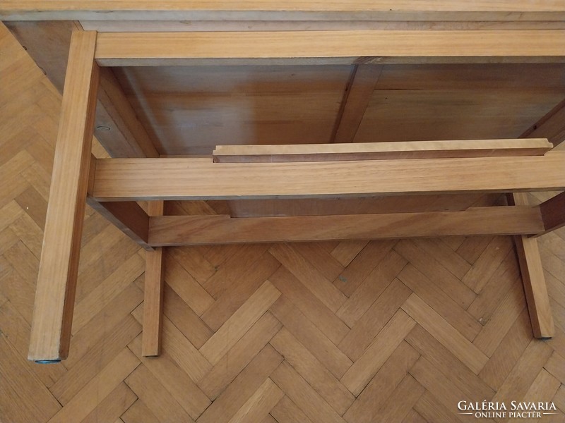 Retro régi bővíthető hosszabbítható fa dohányzó lerakó asztal Centrum Angyalföld III 60x120 cm