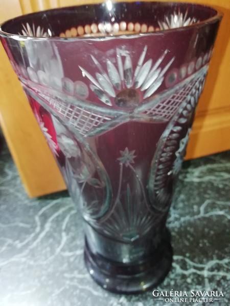 Nice polished large burgundy vase in perfect condition