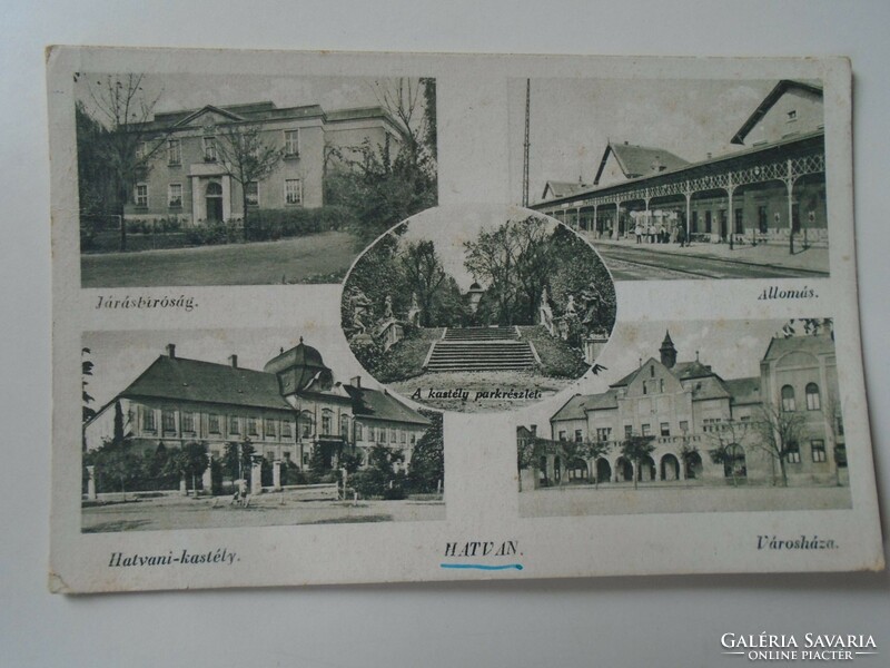 D195277 old postcard sixty castle station town hall sent to Szeged - blonde Esther from Repszeg