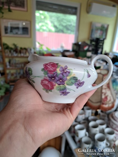 Rare viczoria czech cream pourer violet pink collector's item grandmother's treasure