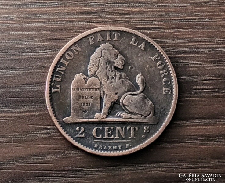 2 cent,Belgium 1875