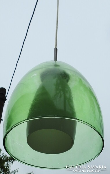 Vintage green glass lamp - hanging lamp