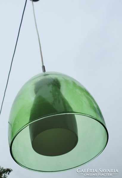Vintage zöld üveg lámpa - függőlámpa