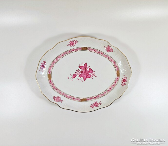 Herend, purple Appony pattern side dish (221), hand-painted porcelain, flawless! (J369)