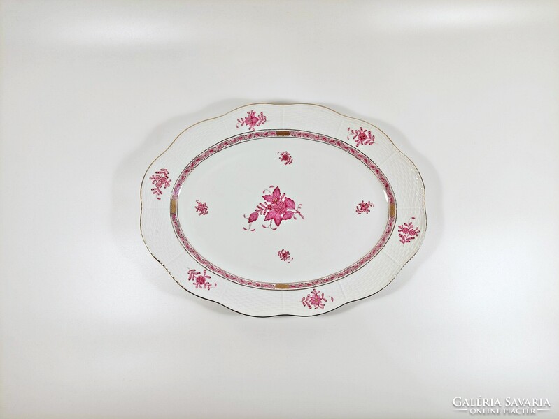 Herend, purple appony pattern pie plate (102), hand-painted porcelain, flawless! (J367)