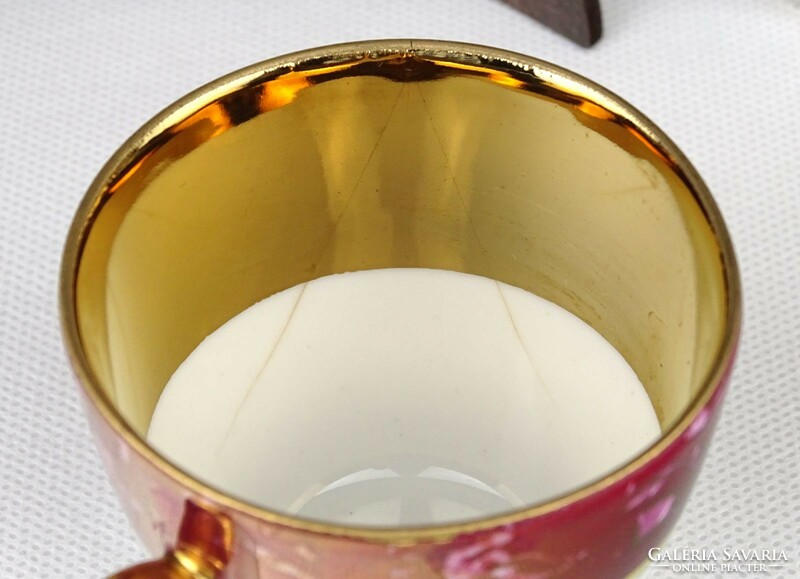 1N050 Régi aranyozott cseh porcelán kávéskészlet