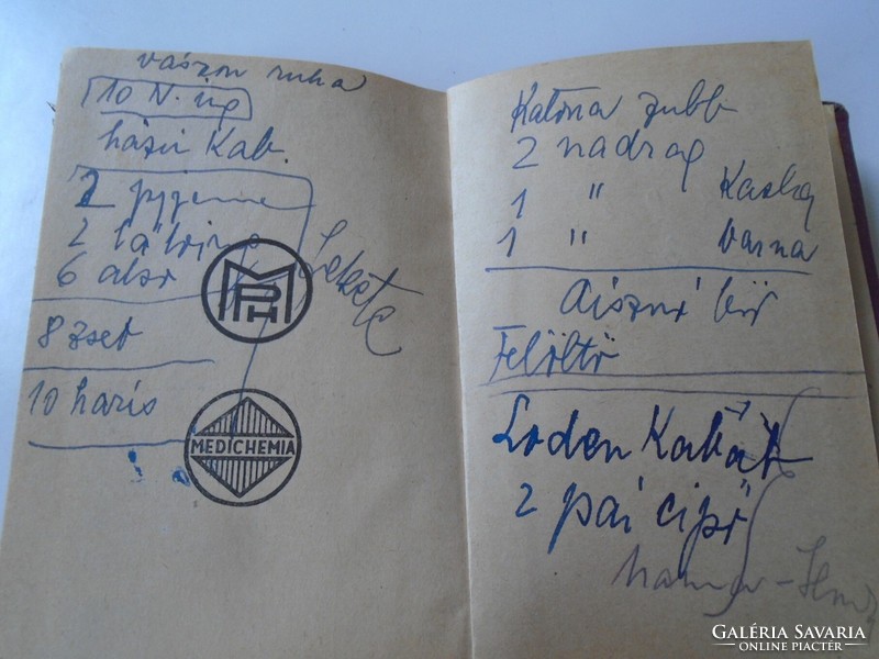 D195313   Orvosi Zsebkönyv Magyar Pharma  1951 orvosi készítmények és előjegyzési naptár