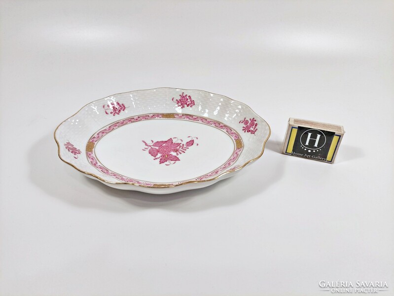 Herend, purple appony pattern sauce bowl (212), hand-painted porcelain, flawless! (J368)