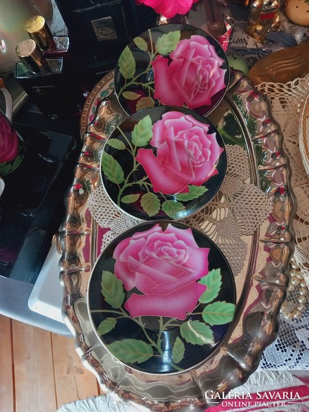 Art deco stílusú csoda rózsás porcelán kávés  szettek