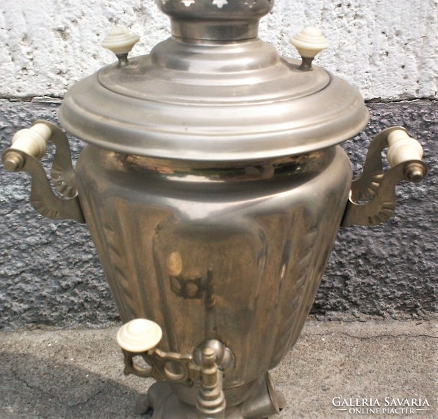 Large Russian samovar, with original porcelain cord, 1973