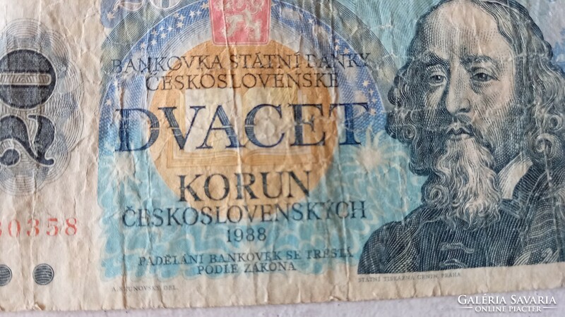 Csehszlovák papirpénz korona 10 és 20 korona 1960,ill 1988-ból