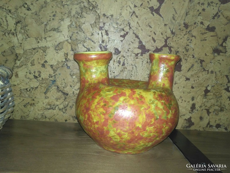 Retro, two-necked pond head vase