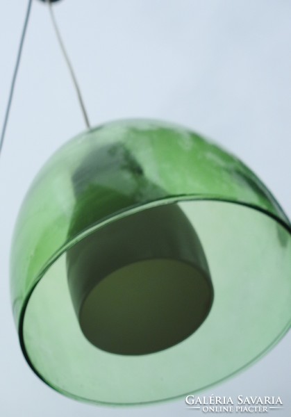 Vintage green glass lamp - hanging lamp