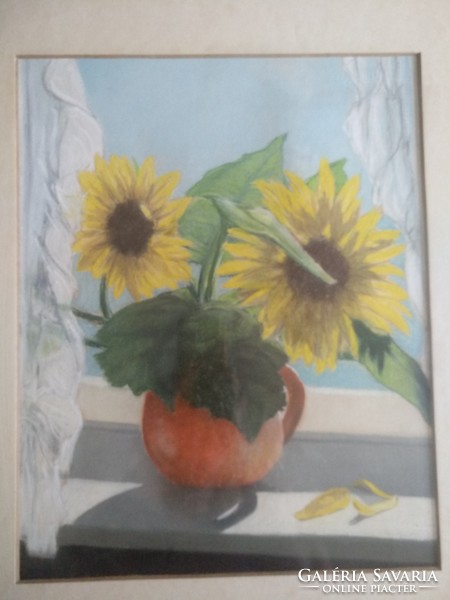 70*80 cm napraforgó virágok akvarell, ajánljon!