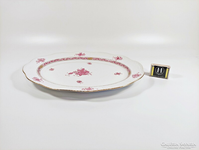 Herend, purple appony pattern pie plate (102), hand-painted porcelain, flawless! (J367)