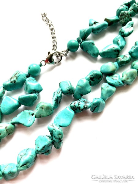 Turquoise double-row necklace 45 cm