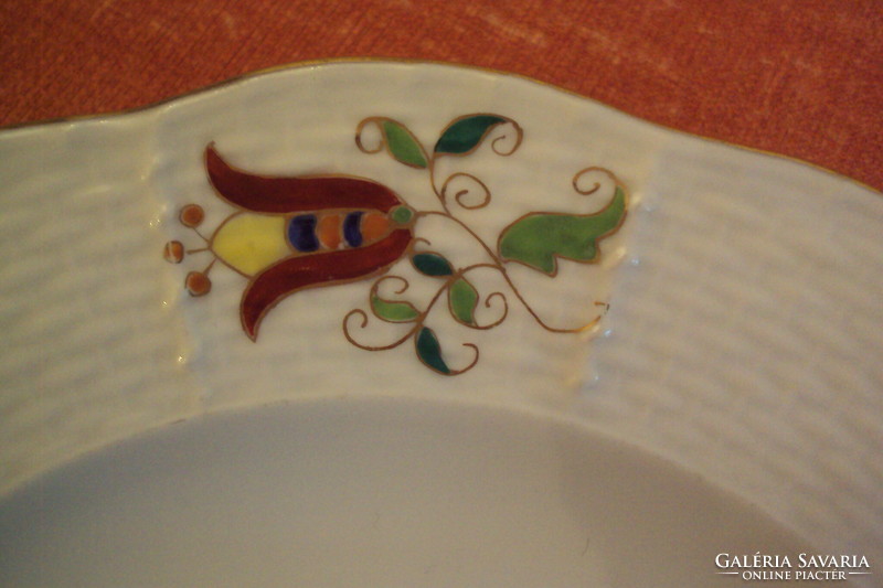 Herend bone plate - especially rare Hungarian - (motifs hongrois) - with mhg pattern.