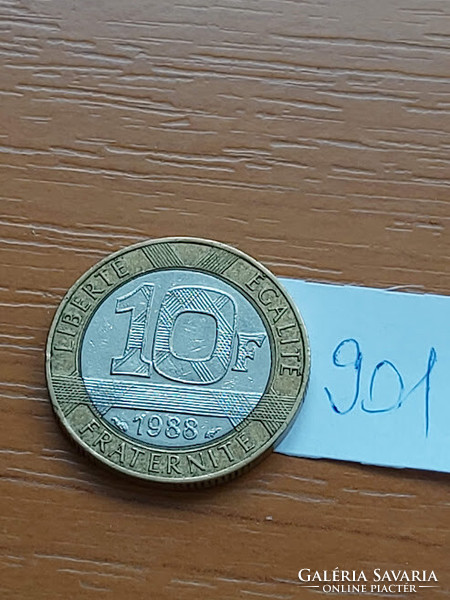 French 10 French francs 1988 bimetal 901