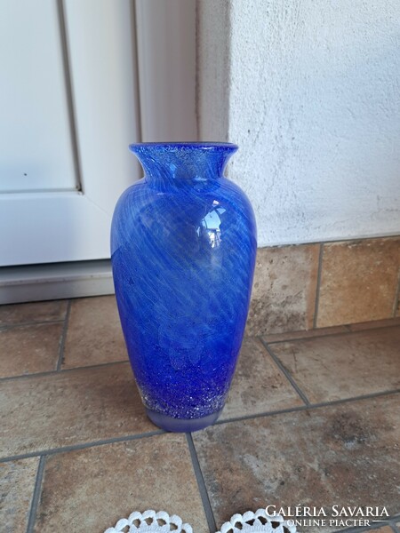 Collectors of rare blue cracked veil glass veil Carcagi berekfürdő glass vase