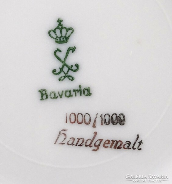1N051 Régi vastagon ezüstözött Bavaria porcelán kávés és teáskészlet