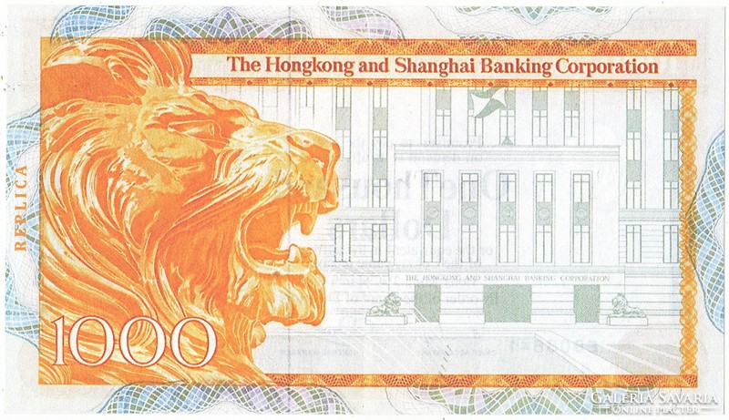 Hong Kong 1000 Honkongi dollár 1980  REPLIKA