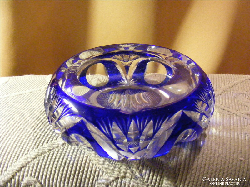 Blue glass ashtray ashtray