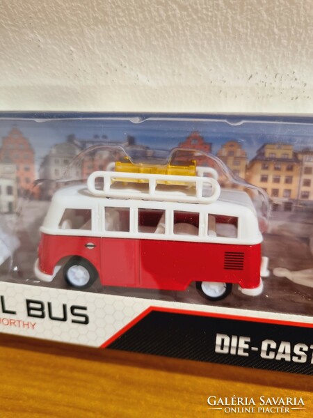 Caravan and retro car set. New! Red