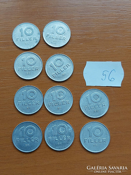 10 pieces of Hungarian 10 filers, all different years 56