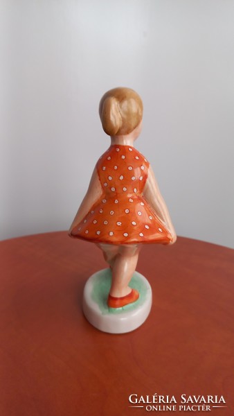 Retro craftsman glazed ceramic little girl figurine, marked /ceramic craftsman ksz/, 15 cm high