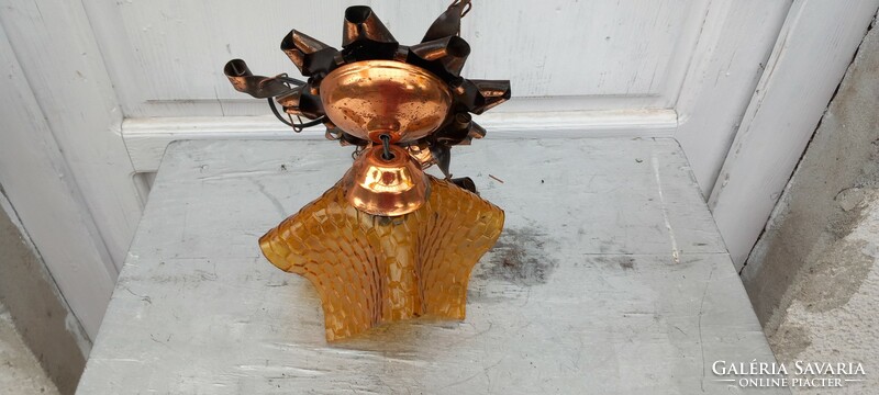 Bronze glass art deco chandelier lamp is negotiable