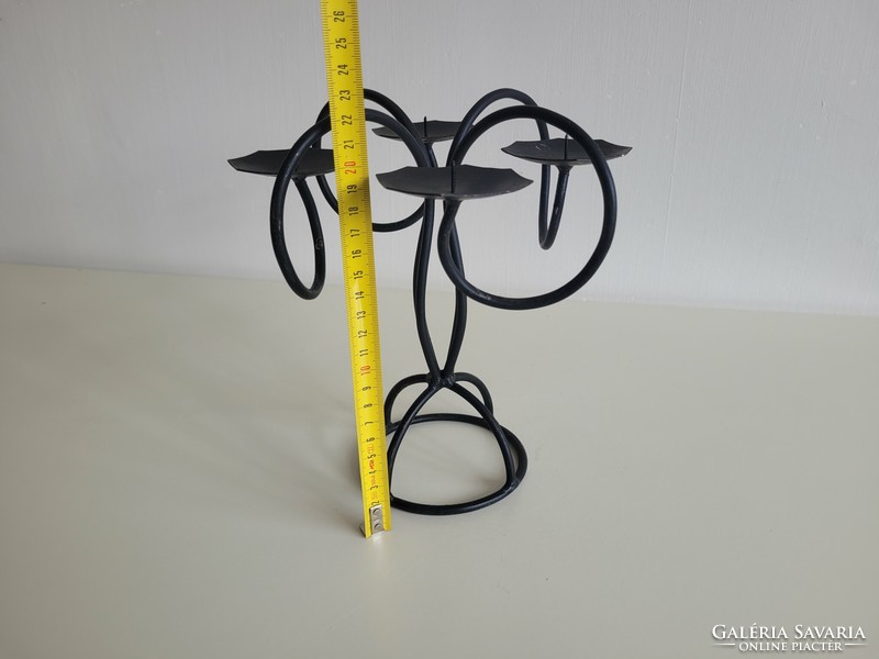 Old retro iron candle holder wrought iron Advent four-pronged