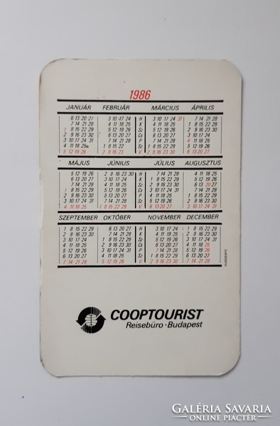 Kártyanaptár Cooptourist 1986 - erotikus - akt - erotik