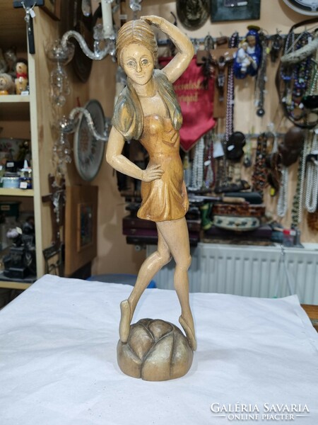 Industrial wood carved figure