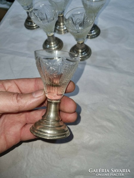 Old silver stemware set