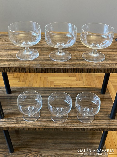 Set of 6 retro martini cognac glasses