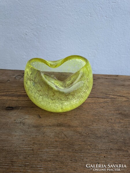 Yellow ashtray ashtray cracked veil glass veil karcagi berek bath glass collectors