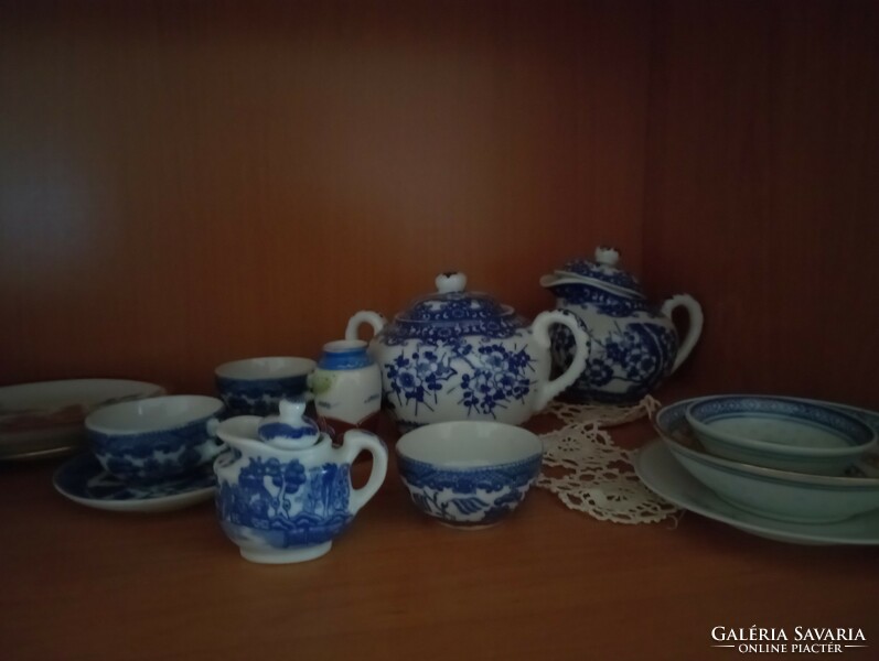 2 szett egy áráért!Kínai tojashej porcelán teás készlet+ baba porcelán szett