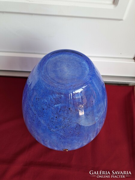 Extra Rare Inside Ribbed Sphere Cracked Veil Glass Veil Karcagi Berek Bath Glass Vase Collectors