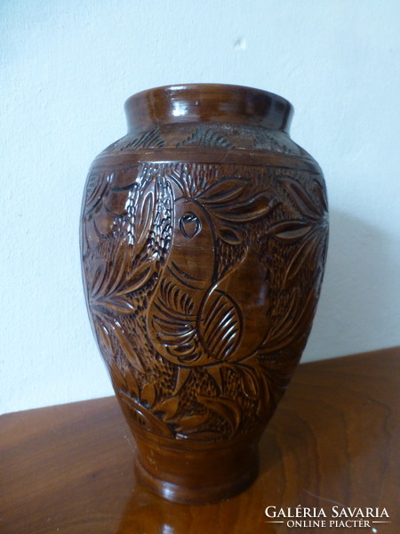 Rooster folk art floor vase
