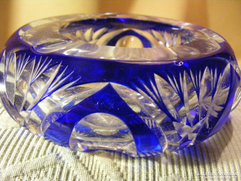 Blue glass ashtray ashtray