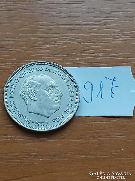 Spanish 5 pesetas 1957 cuni, gral. Francisco franco 917