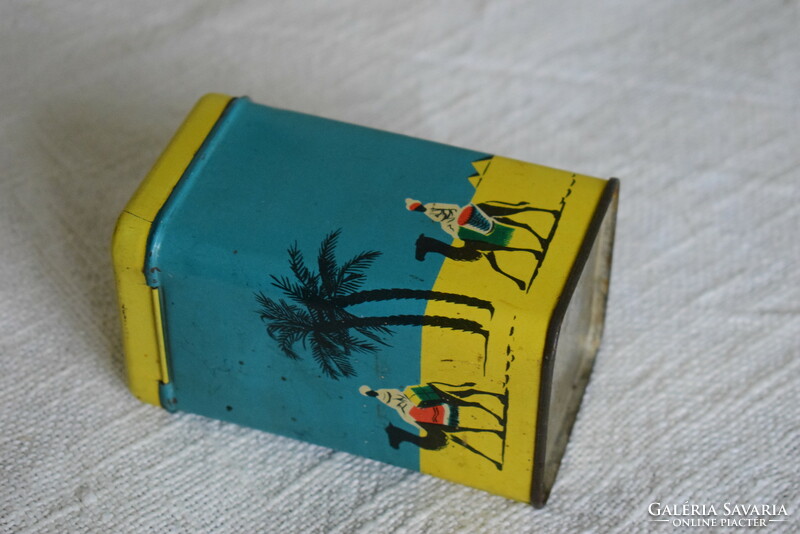 Tea old metal box, advertising, packaging 7x7x12 cm