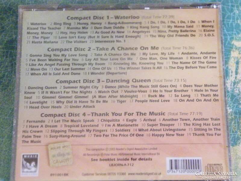 ABBA Ultimate Collection 2003 ( utolsó kollekció) 4 db CD- vel,  új, bontatlan csomagolásban