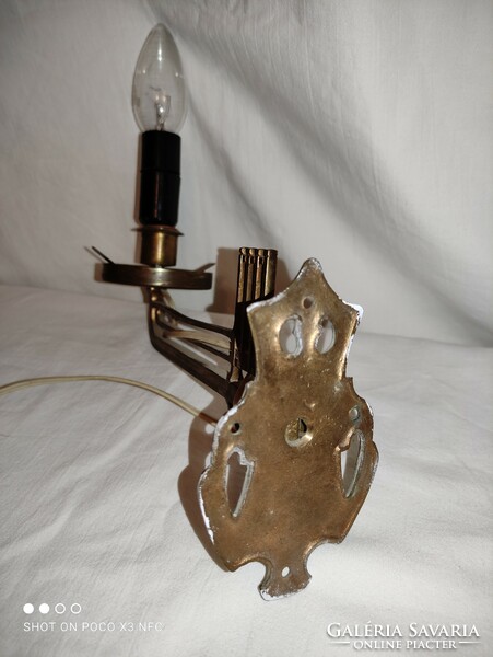 Now worth the price! Antique old art nouveau copper wall lamp piano lamp?