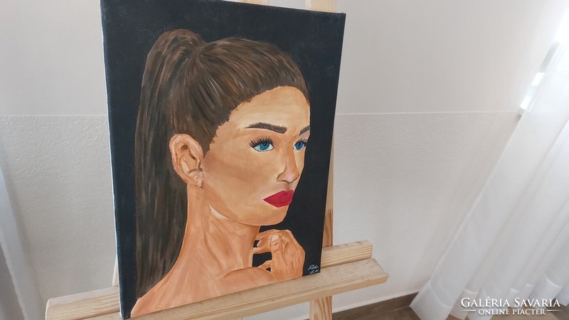 (K) female portrait painting 30x40 cm