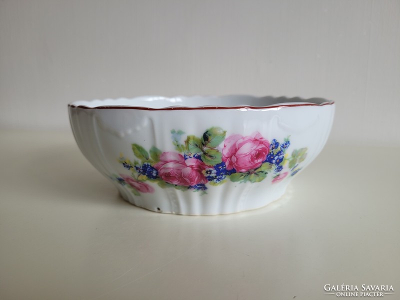 Old Czechoslovak mcp pink pearl porcelain bowl rose pattern soup stew bowl coma bowl