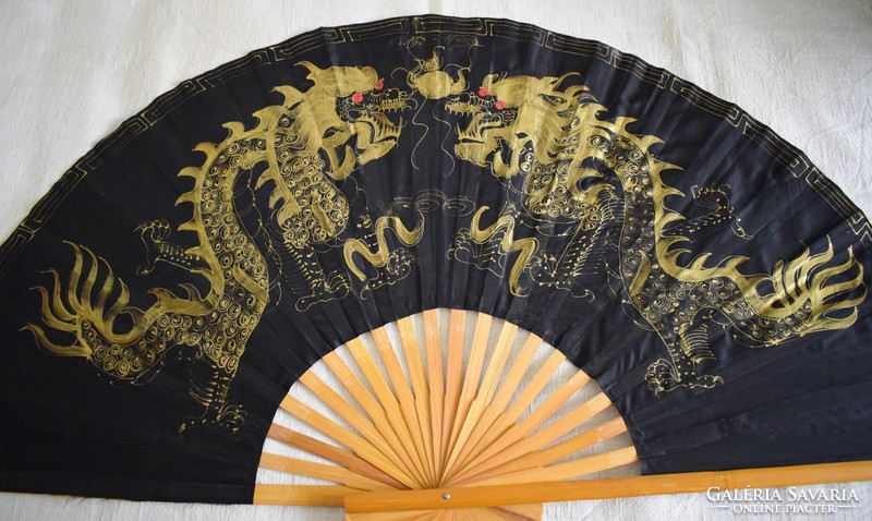 Old large size wall decoration with a flying dragon pattern 151 x 88 cm