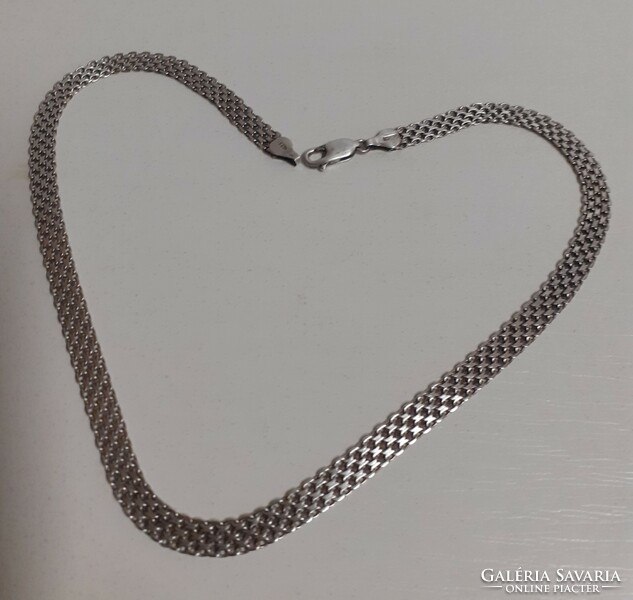 Marked silver wide necklace made with sophisticated work