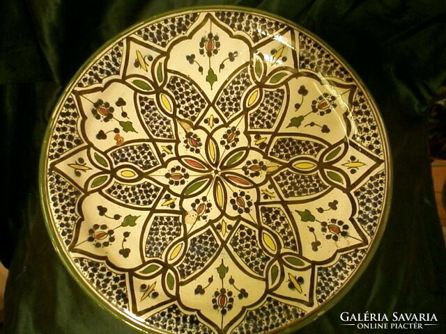 Antique Arabic handmade ceramic wall bowl, deep bowl - 30 cm - art&decoration